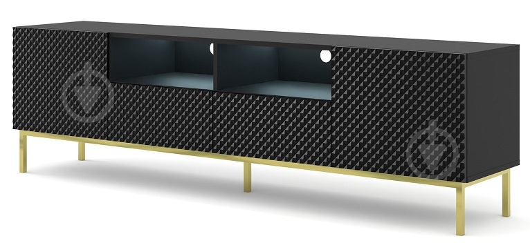 Тумба під ТВ BIM Furniture Ravenna 2д1ш 2000x580x420 мм чорний/золотий(RAVENNA_CCK_DIAMOND_MDF_HG_TV_) - фото 1 Тумба під ТВ BIM Furniture Ravenna 2д1ш 2000x580x420 мм чорний/золотий(RAVENNA_CCK_DIAMOND_MDF_HG_TV_) - фото 1