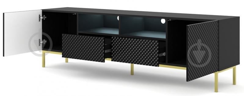 Тумба під ТВ BIM Furniture Ravenna 2д1ш 2000x580x420 мм чорний/золотий(RAVENNA_CCK_DIAMOND_MDF_HG_TV_) - фото 2 Тумба під ТВ BIM Furniture Ravenna 2д1ш 2000x580x420 мм чорний/золотий(RAVENNA_CCK_DIAMOND_MDF_HG_TV_) - фото 2