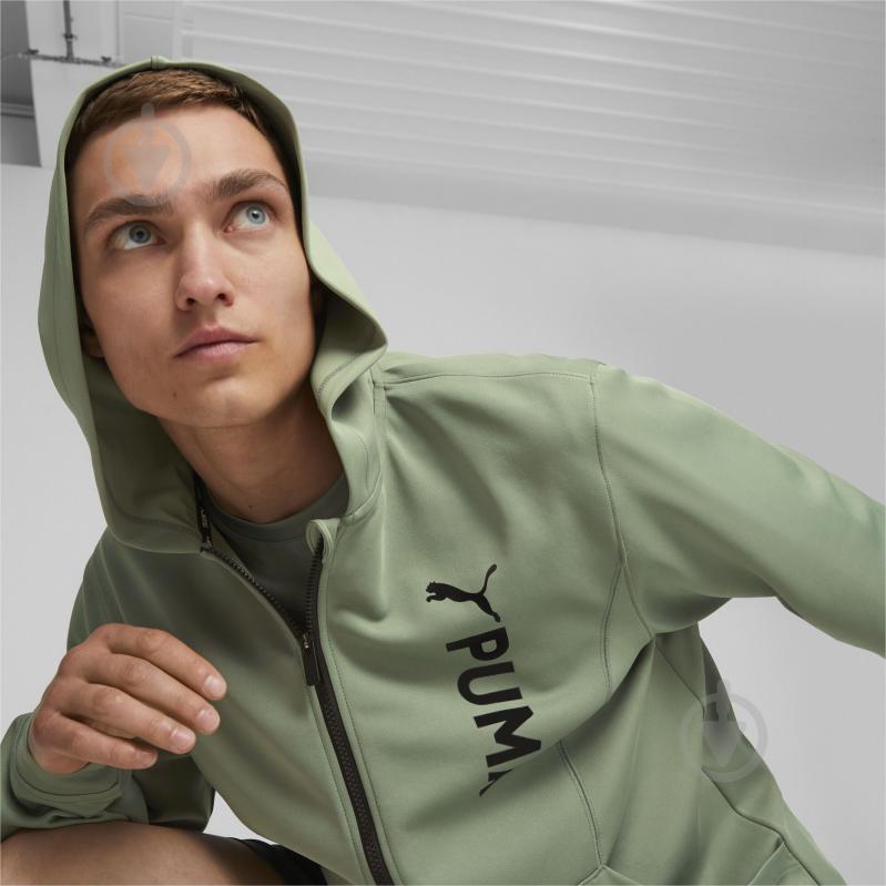 Джемпер Puma PUMA FIT DOUBLE KNIT FZ HOODIE 52388544 р.M зелений - фото 5