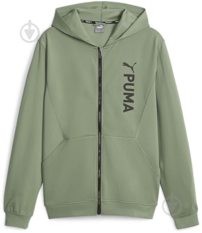 Джемпер Puma PUMA FIT DOUBLE KNIT FZ HOODIE 52388544 р.XL зеленый - фото 1