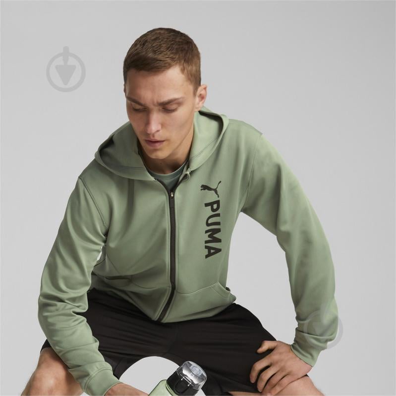 Джемпер Puma PUMA FIT DOUBLE KNIT FZ HOODIE 52388544 р.XL зеленый - фото 3