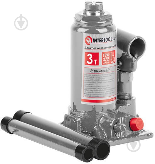 Домкрат Intertool одноштоковый 3 т - фото 1