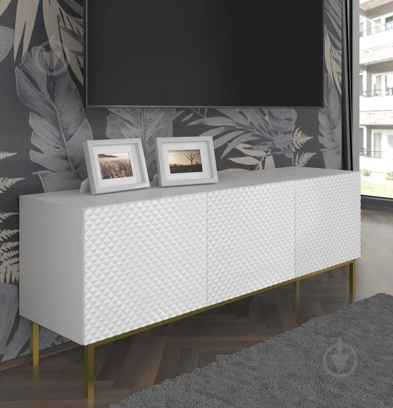Тумба під ТВ BIM Furniture Ravenna 3д 1500x560x420 мм чорний/білий (RAVENNA_C_DIAMOND_MDF_HG_TV_ST) - фото 4 Тумба під ТВ BIM Furniture Ravenna 3д 1500x560x420 мм чорний/білий (RAVENNA_C_DIAMOND_MDF_HG_TV_ST) - фото 4