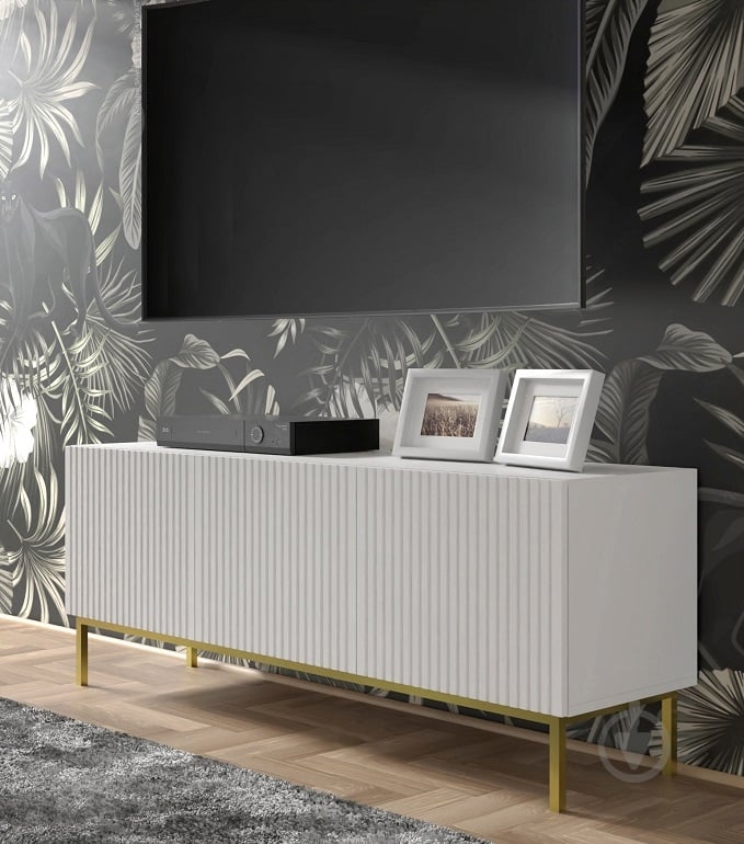 Тумба під ТВ BIM Furniture Ravenna 3д 1500x560x420 мм чорний матовий/білий матовий (RAVENNA_B_FOILED_MDF_TV_STAND_) - фото 5 Тумба під ТВ BIM Furniture Ravenna 3д 1500x560x420 мм чорний матовий/білий матовий (RAVENNA_B_FOILED_MDF_TV_STAND_) - фото 5