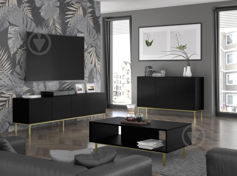 Тумба під ТВ BIM Furniture Ravenna 3д 1500x560x420 мм чорний(RAVENNA_C_DIAMOND_MDF_HG_TV_ST) - фото 4