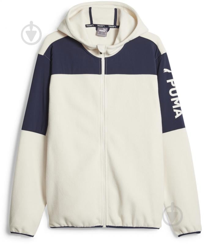 Джемпер Puma PUMA FIT HYBRID POLAR FLEECE/WOVEN JACKET 52389187 р.S синий - фото 1