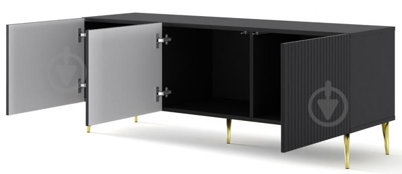 Тумба під ТВ BIM Furniture Ravenna 3д 1500x560x420 мм чорний матовий/золотий(RAVENNA_B_FOILED_MDF_TV_STAND_) - фото 2 Тумба під ТВ BIM Furniture Ravenna 3д 1500x560x420 мм чорний матовий/золотий(RAVENNA_B_FOILED_MDF_TV_STAND_) - фото 2