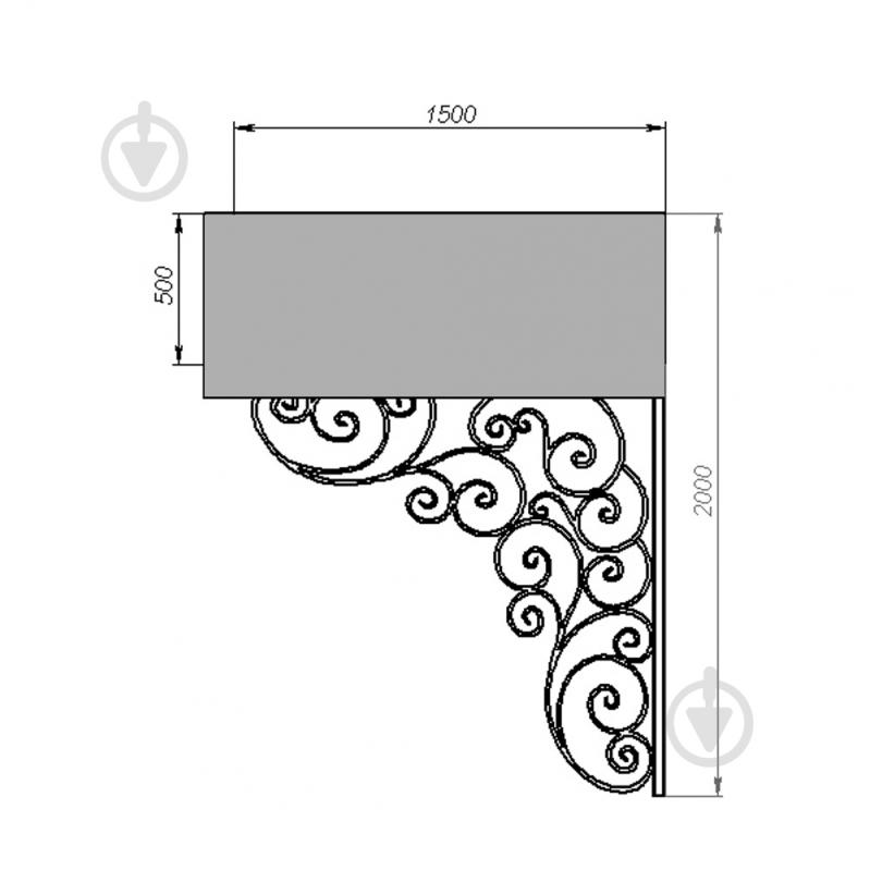 Навес кованый Артдеко КН-01 2400х2000х1500 мм - фото 3