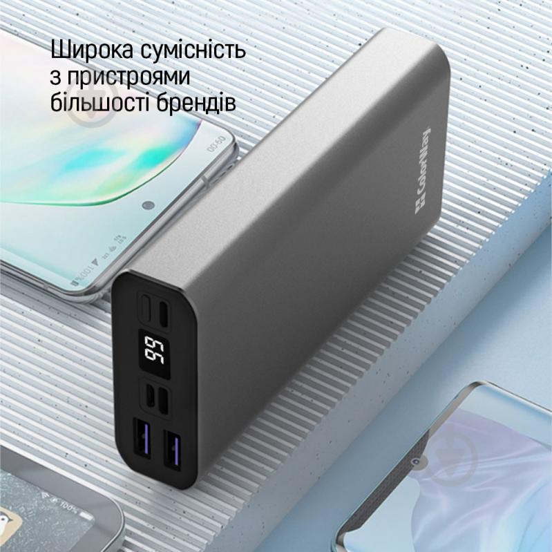 Повербанк ColorWay 20000 mAh gray (CW-PB200LPH3GR-PDD) - фото 12