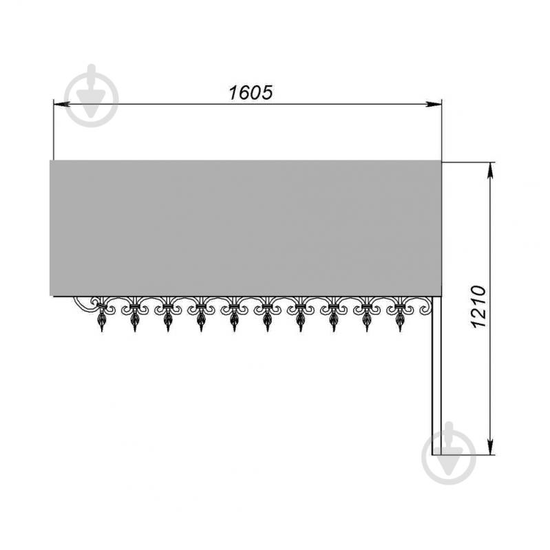 Навес кованый Артдеко КН-03 1440х1200х1500 мм - фото 3