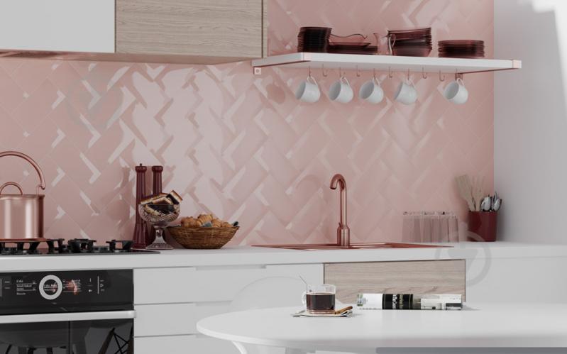 Плитка Golden Tile Metrotiles pink 465051 10x20 см - фото 4