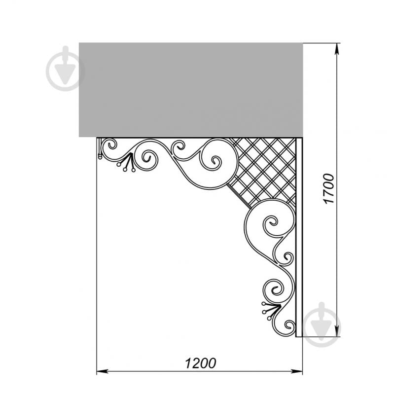Навіс кований Артдеко КН-04 2500х1700х1200 мм - фото 3
