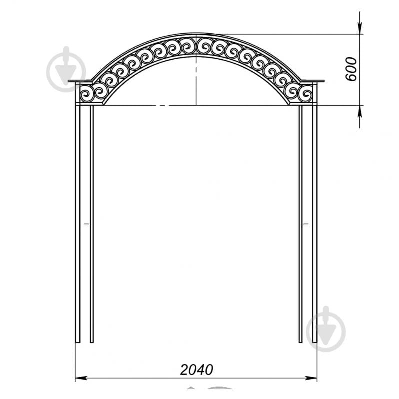 Навес кованый Артдеко КН-05 2040х2600х2000 мм - фото 2