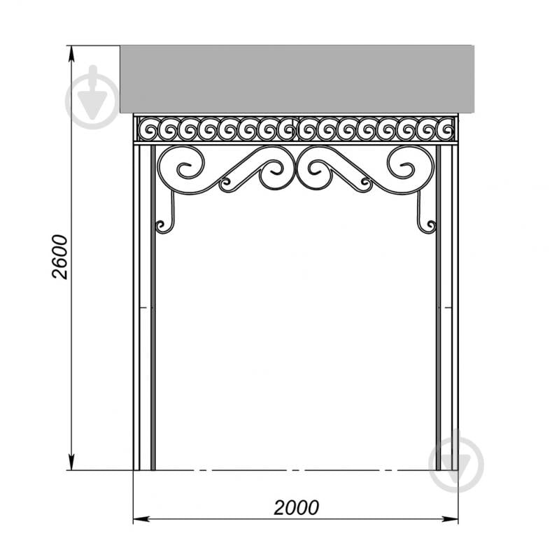 Навес кованый Артдеко КН-05 2040х2600х2000 мм - фото 3