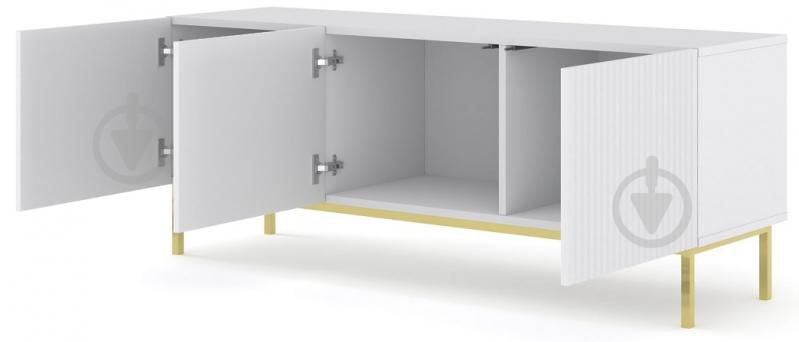 Тумба під ТВ BIM Furniture Ravenna 3д 1500x580x420 мм золотий/білий матовий (RAVENNA_B_FOILED_MDF_TV_STAND_) - фото 2 Тумба під ТВ BIM Furniture Ravenna 3д 1500x580x420 мм золотий/білий матовий (RAVENNA_B_FOILED_MDF_TV_STAND_) - фото 2