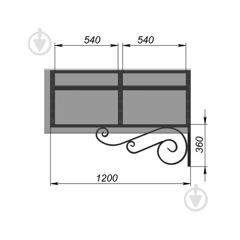 Навес кованый Артдеко КН-06 2050х835х1200 мм - фото 3