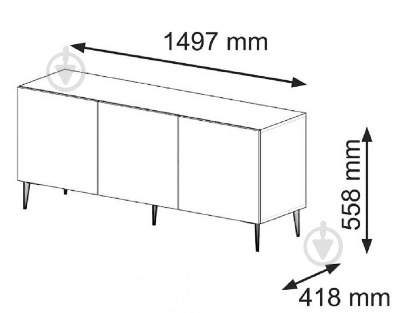 Тумба під ТВ BIM Furniture Ravenna 3д 1500x580x420 мм дуб артізан/золотий/чорний матовий (RAVENNA_B_FOILED_MDF_TV_STAND_) - фото 3 Тумба під ТВ BIM Furniture Ravenna 3д 1500x580x420 мм дуб артізан/золотий/чорний матовий (RAVENNA_B_FOILED_MDF_TV_STAND_) - фото 3