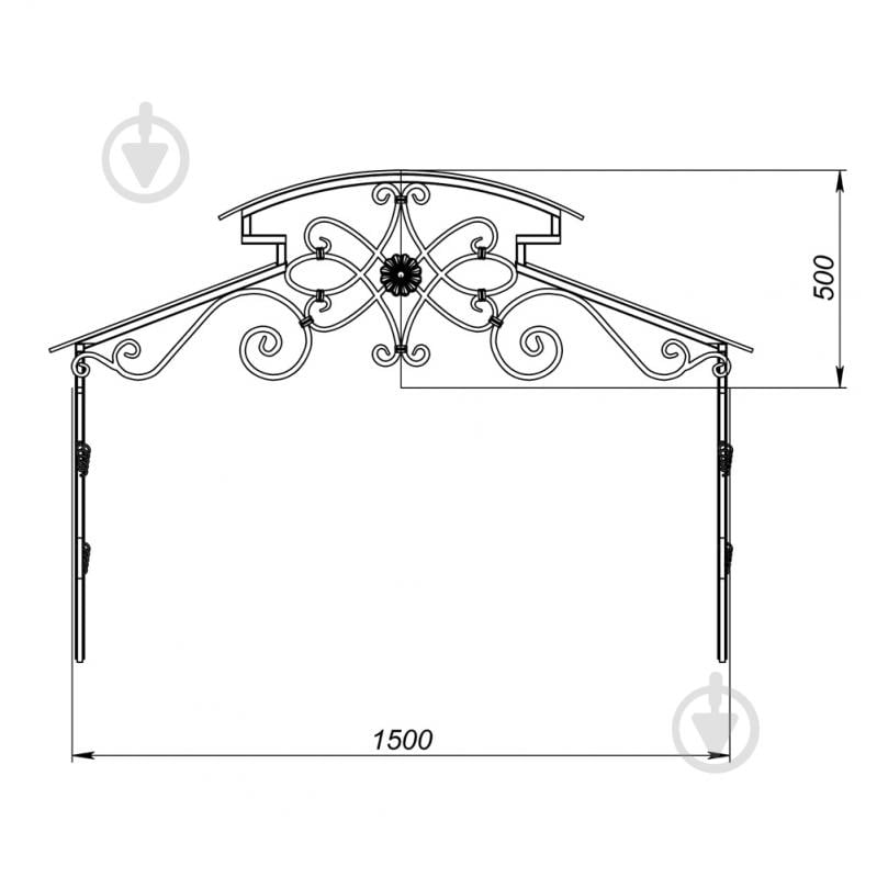 Навіс кований Артдеко КН-09 1500х1115х1260 мм - фото 2