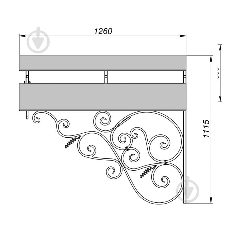 Навіс кований Артдеко КН-09 1500х1115х1260 мм - фото 3