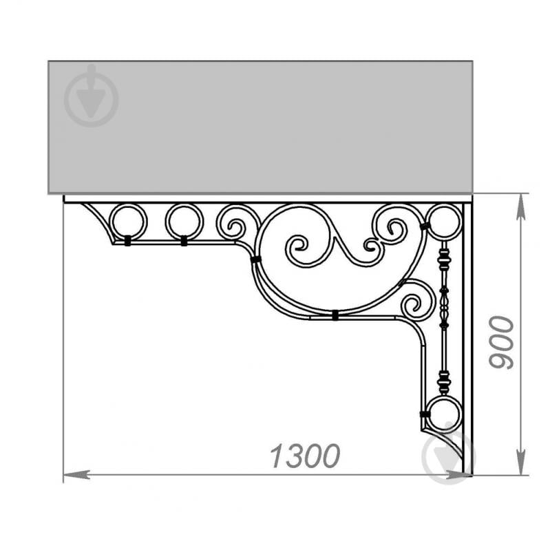 Навіс кований Артдеко КН-10 1200х1315х1300 мм - фото 3