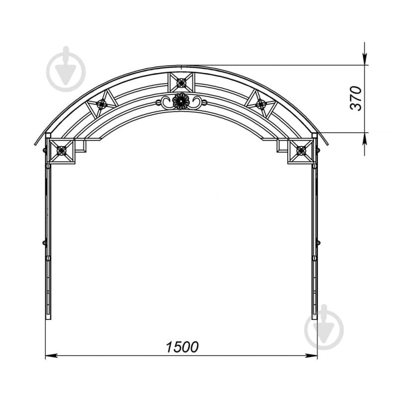 Навіс кований Артдеко КН-11 1500х1400х1030 мм - фото 2