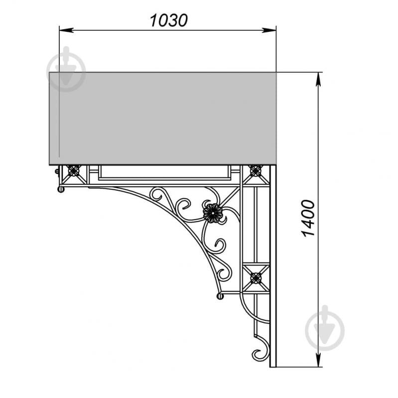Навіс кований Артдеко КН-11 1500х1400х1030 мм - фото 3