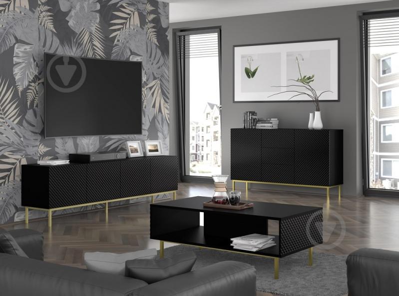 Тумба под ТВ BIM Furniture Ravenna 3д 1500x580x420 мм черный(RAVENNA_C_DIAMOND_MDF_HG_TV_ST) - фото 4
