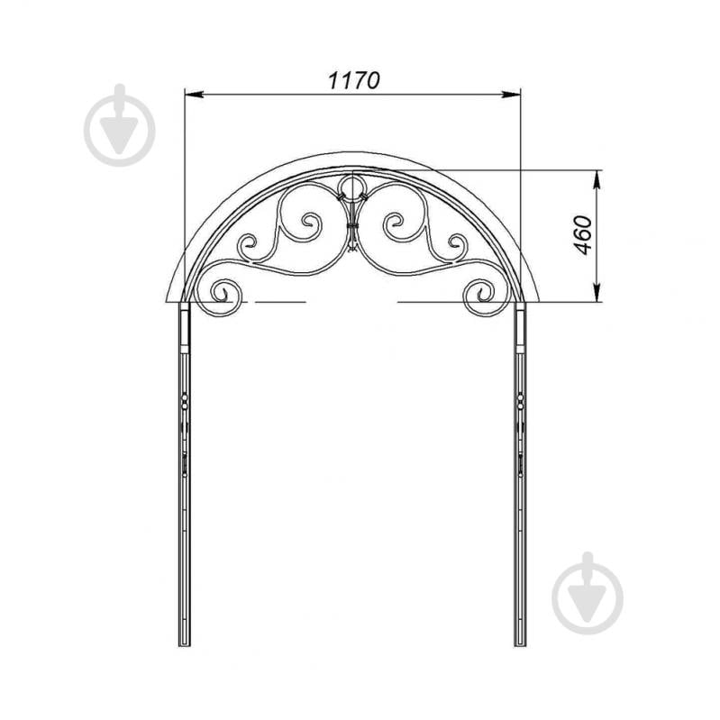 Навес кованый Артдеко КН-12 1200х1660х1200 мм (комплект элементов) - фото 2
