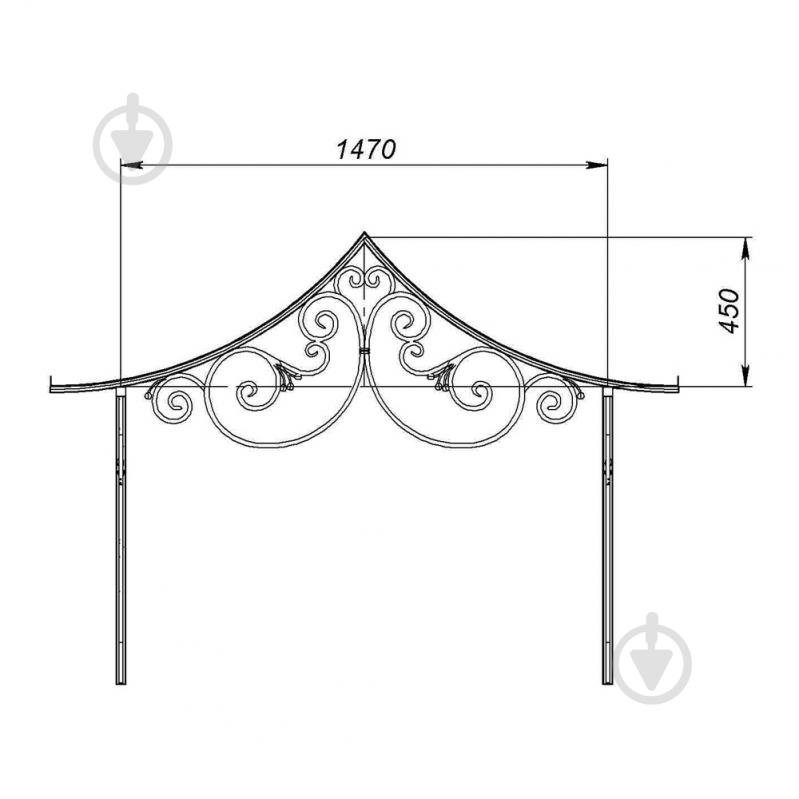 Навіс кований Артдеко КН-14 1500х1350х1200 мм - фото 2