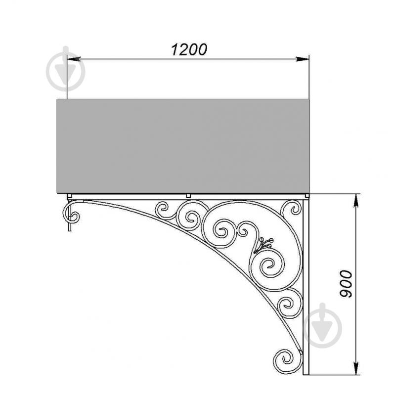 Навіс кований Артдеко КН-14 1500х1350х1200 мм - фото 3