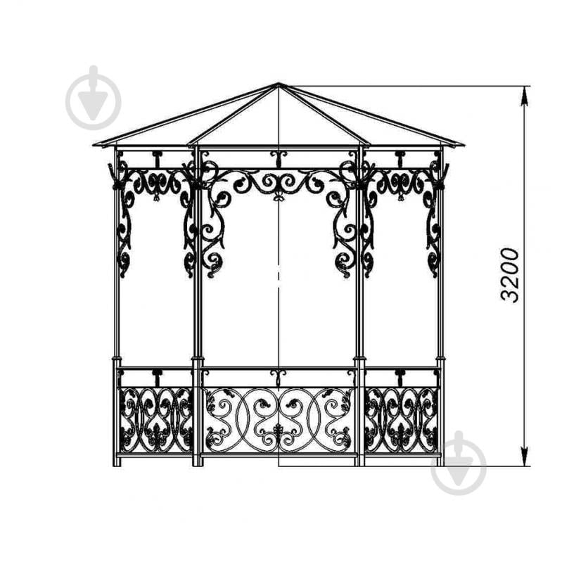 Навес кованый Артдеко КН-27 2760х3200х2400 мм - фото 2