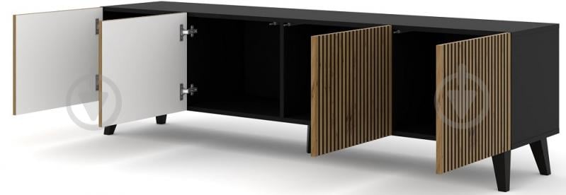 Тумба под ТВ BIM Furniture Ravenna 4д 2000x560x420 мм дуб артизан/черный/черный матовый (RAVENNA_F_PAINTED_MDF_TV_STAND) - фото 2 Тумба под ТВ BIM Furniture Ravenna 4д 2000x560x420 мм дуб артизан/черный/черный матовый (RAVENNA_F_PAINTED_MDF_TV_STAND) - фото 2