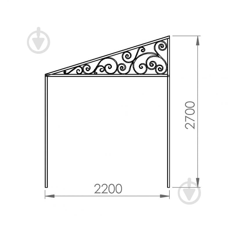 Навес кованый Артдеко КН-31 3000х2700х2200 мм - фото 3