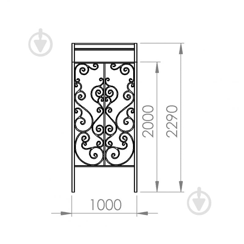 Навес кованый Артдеко КН-32 1900х2290х1000 мм - фото 3