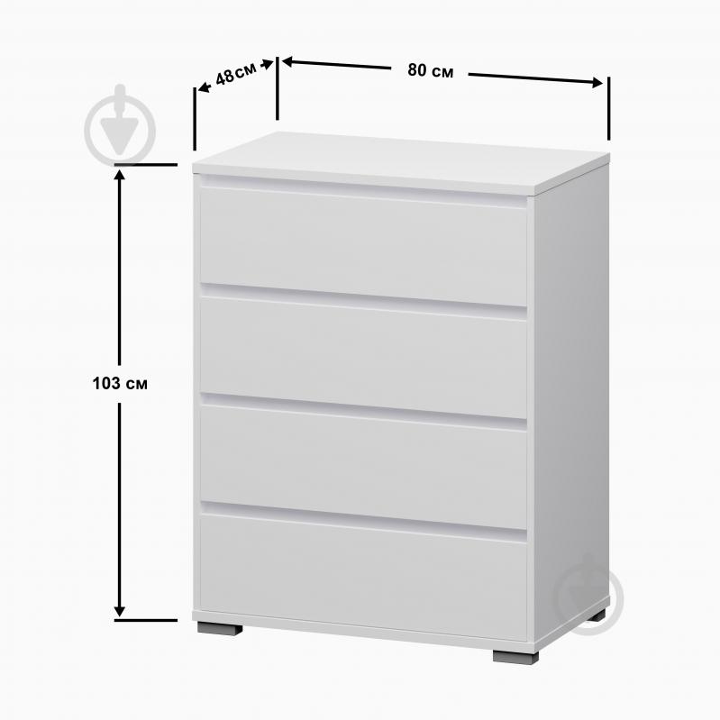 Комод SOKME Лайн 800x1030x480 мм белый/белый (00000055661 ) - фото 3