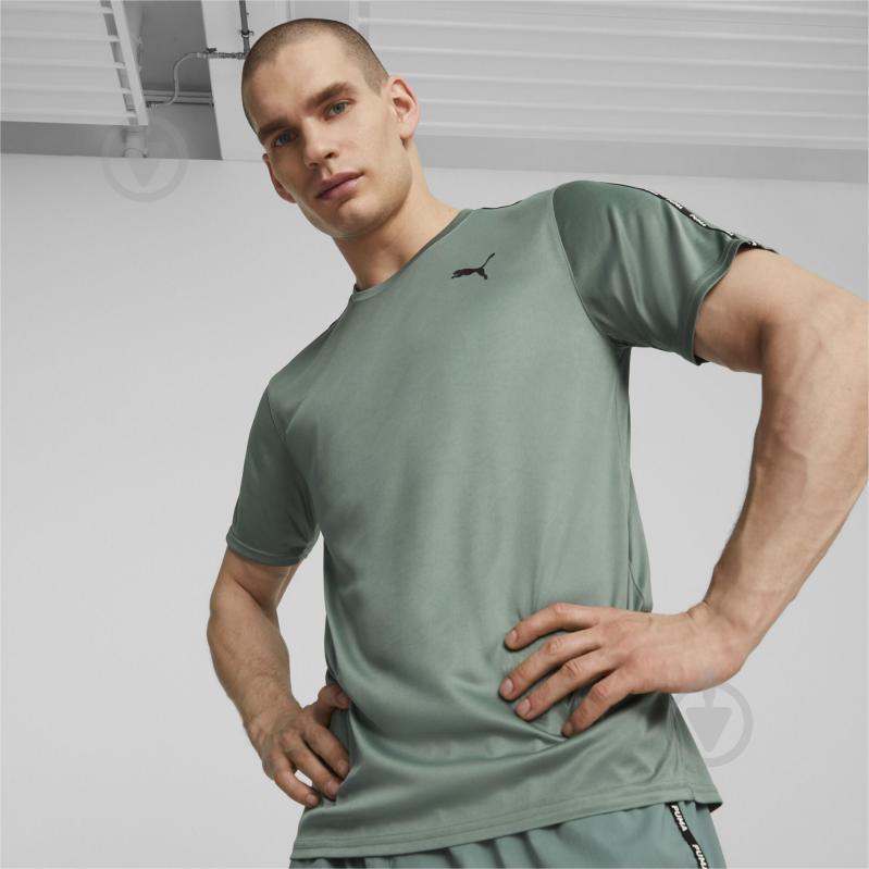 Футболка Puma PUMA FIT TAPED TEE 52418044 р.L зеленый - фото 3