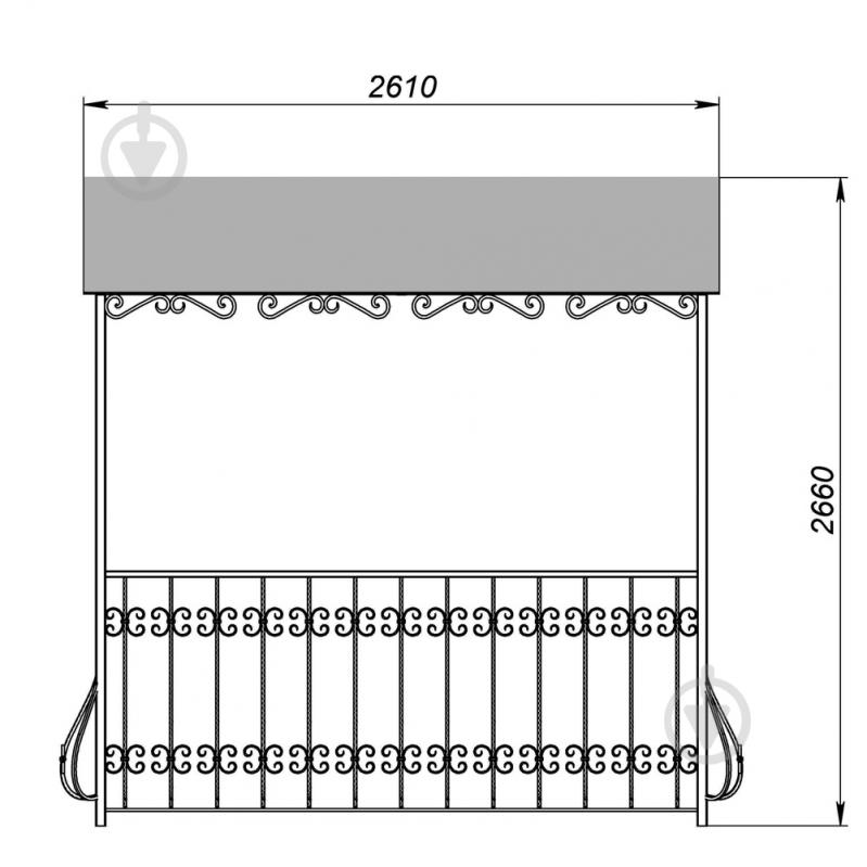 Навес кованый Артдеко КН-18 2610х2650х1500 мм - фото 2