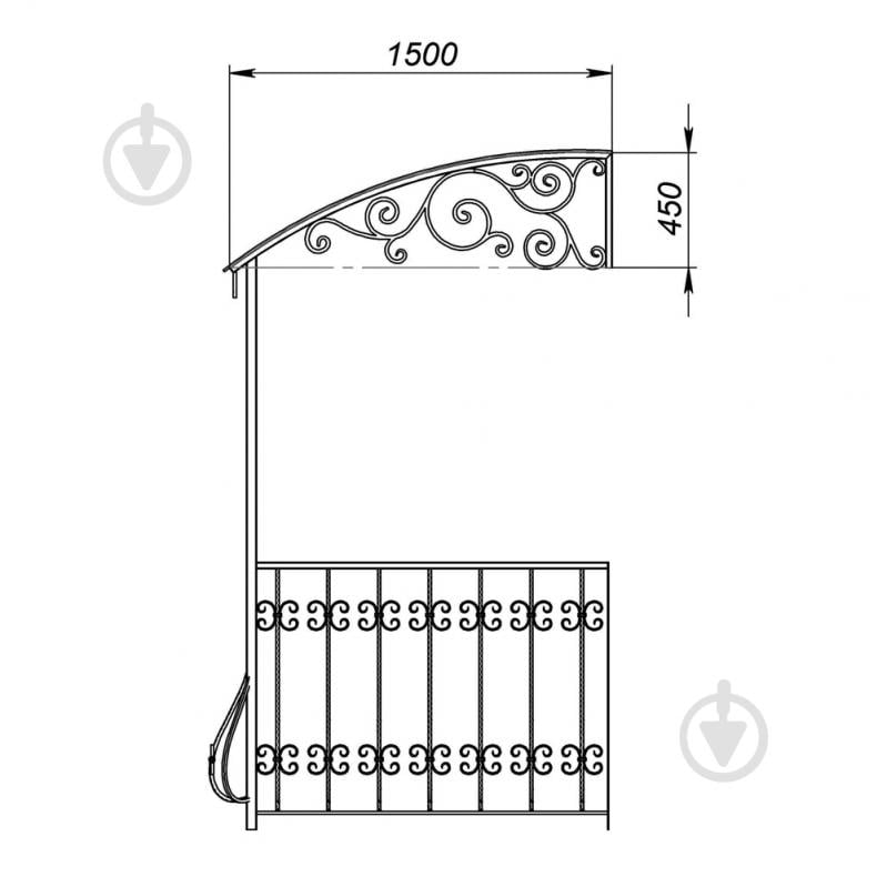 Навес кованый Артдеко КН-18 2610х2650х1500 мм - фото 3