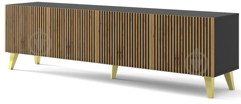 Тумба под ТВ BIM Furniture Ravenna 4д 2000x560x420 мм дуб артизан/золотой/черный матовый (RAVENNA_F_PAINTED_MDF_TV_STAND) - фото 1 Тумба под ТВ BIM Furniture Ravenna 4д 2000x560x420 мм дуб артизан/золотой/черный матовый (RAVENNA_F_PAINTED_MDF_TV_STAND) - фото 1