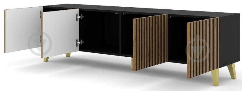 Тумба под ТВ BIM Furniture Ravenna 4д 2000x560x420 мм дуб артизан/золотой/черный матовый (RAVENNA_F_PAINTED_MDF_TV_STAND) - фото 2 Тумба под ТВ BIM Furniture Ravenna 4д 2000x560x420 мм дуб артизан/золотой/черный матовый (RAVENNA_F_PAINTED_MDF_TV_STAND) - фото 2