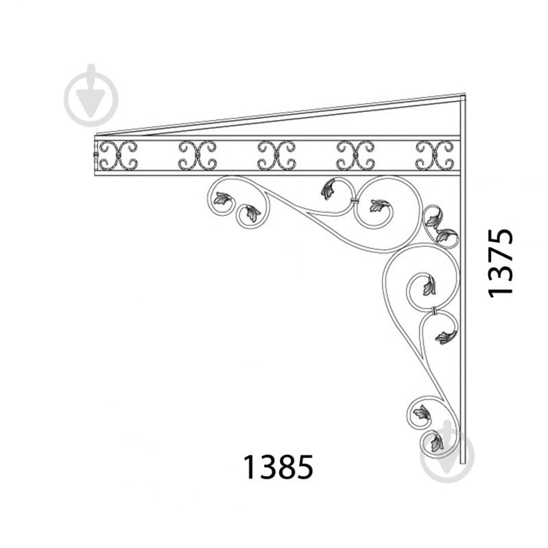 Навес кованый Артдеко КН-19 2000х1375х1380 мм - фото 3