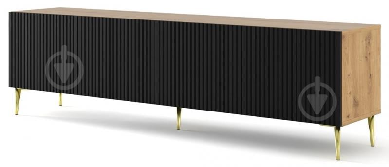 Тумба під ТВ BIM Furniture Ravenna 4д 2000x560x420 мм дуб артізан/золотий/чорний матовий (RAVENNA_B_FOILED_MDF_TV_STAND_) - фото 1 Тумба під ТВ BIM Furniture Ravenna 4д 2000x560x420 мм дуб артізан/золотий/чорний матовий (RAVENNA_B_FOILED_MDF_TV_STAND_) - фото 1