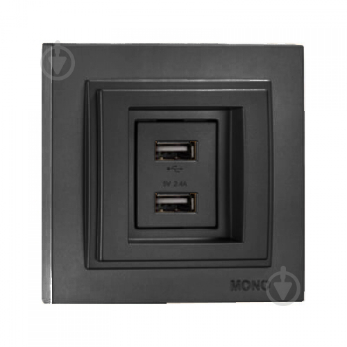 Розетка USB подвійна Mono Electric Despina графіт 102-202005-178 - фото 1