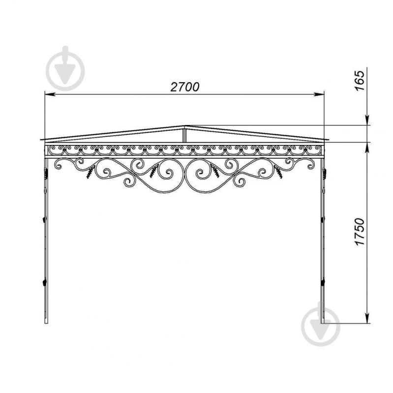Навіс кований Артдеко КН-21 2700х1915х2000 мм - фото 2