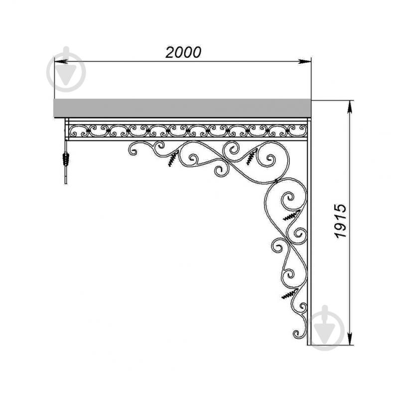 Навіс кований Артдеко КН-21 2700х1915х2000 мм - фото 3