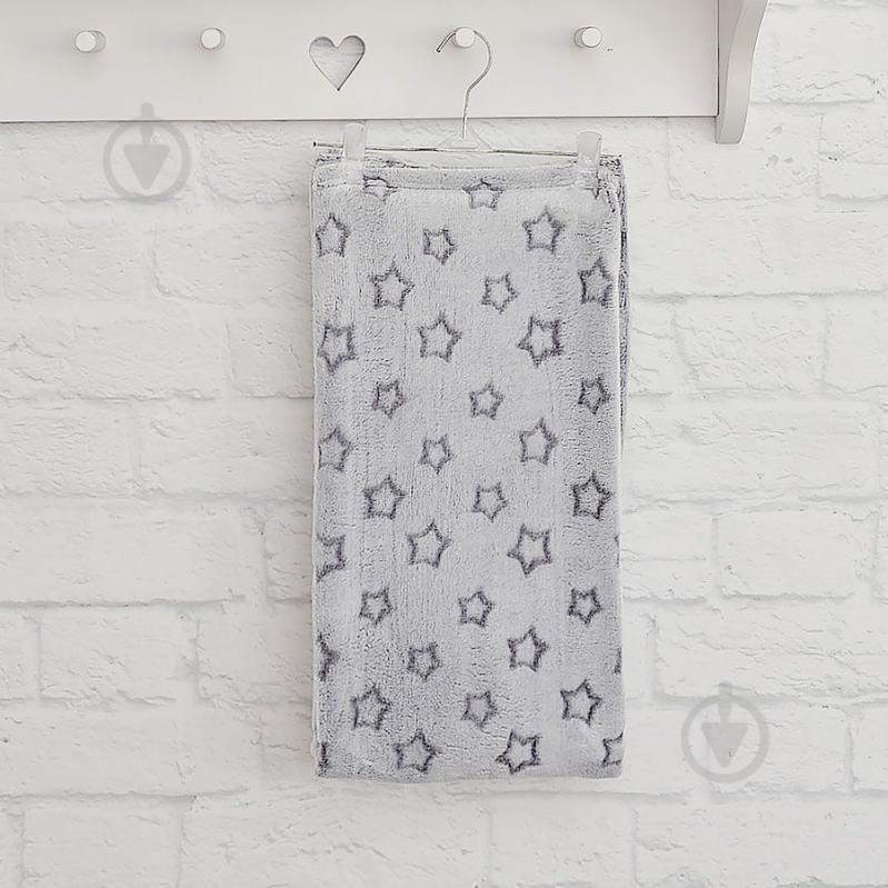 Плед Blanka Звездочки 100*100 см серый велсофт - фото 1