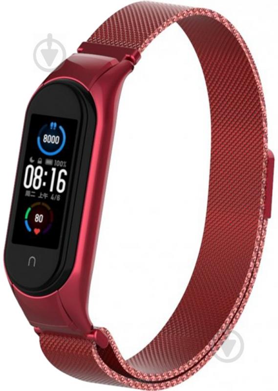 Сменный ремешок Armorstandart Milanese Magnetic Band 503 для Xiaomi Mi Band 6/5 Red (ARM57182) - фото 1