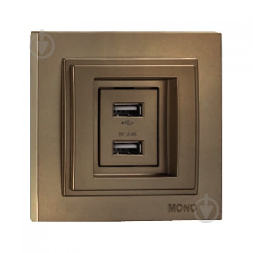 Розетка USB подвійна Mono Electric Despina бронзовий 102-232305-178 - фото 1