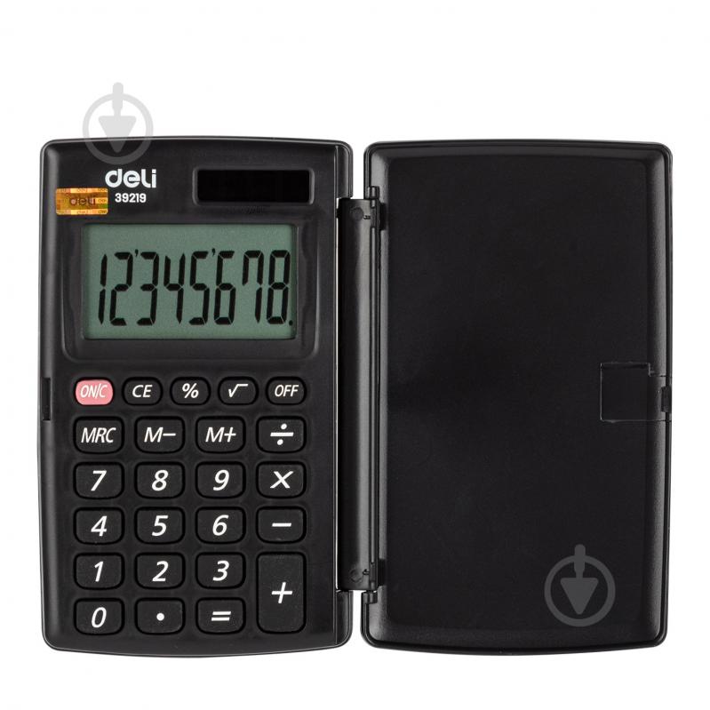 Калькулятор 39219 с крышкой Deli - фото 3