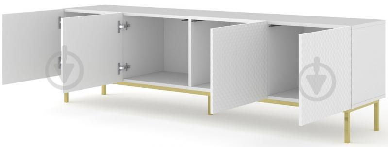 Тумба под ТВ BIM Furniture Ravenna 4д 2000x580x420 мм золотой/белый (RAVENNA_C_DIAMOND_MDF_HG_TV_ST) - фото 2 Тумба под ТВ BIM Furniture Ravenna 4д 2000x580x420 мм золотой/белый (RAVENNA_C_DIAMOND_MDF_HG_TV_ST) - фото 2
